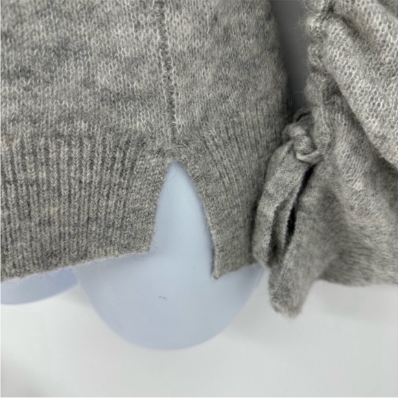 3.1 Phillip Lim | Light Grey Melange Alpaca Blend Shirred Sleeve Cardigan | XS - Picture 5 of 12